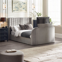Clara Light Grey Velvet Ottoman TV Bed