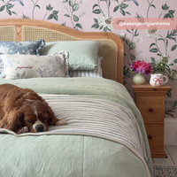 Leonie Rattan Oak Wooden Bed Frame