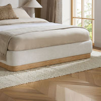 Como White Fabric Hotel Bed with Nightstands