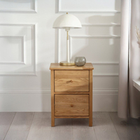 Coxmoor Oak 2 Drawer Wooden Bedside Table