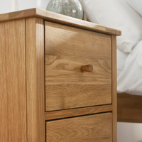 Coxmoor Oak 2 Drawer Wooden Bedside Table