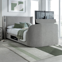 Darras Light Grey Fabric Electric Media TV Bed