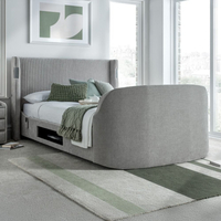 Darras Light Grey Fabric Electric Media TV Bed