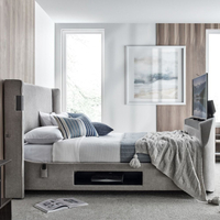 Darras Light Grey Fabric Electric Media TV Bed