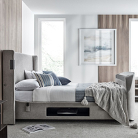 Darras Light Grey Fabric Electric Media TV Bed