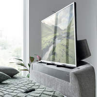 Darras Light Grey Fabric Electric Media TV Bed