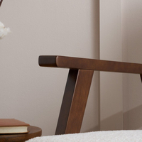 Ellwood White and Walnut Boucle Armchair