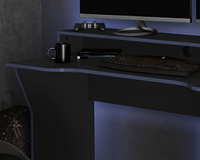 Enzo Black and Blue Wooden Gaming Desk