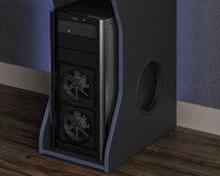 Enzo Black and Blue Wooden Gaming Desk