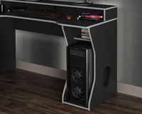 Enzo Black and Silver Wooden Gaming Desk