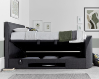 Falstone Slate Grey Fabric Ottoman Electric Media TV Bed