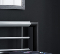 Faro Black and Silver Finish Metal Bed