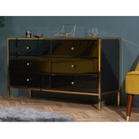 Fenwick Black and Gold 6 Drawer Chest