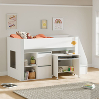 Gaia White and Silver Wooden Mid Sleeper Bed