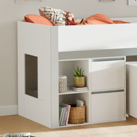Gaia White and Silver Wooden Mid Sleeper Bed