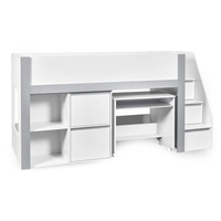 Gaia White and Silver Wooden Mid Sleeper Bed