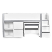 Gaia White and Silver Wooden Mid Sleeper Bed