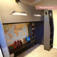 Galaxy Grey Wooden High Sleeper Gaming Bed