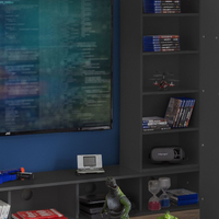 Galaxy Grey Wooden High Sleeper Gaming Bed