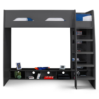 Galaxy Grey Wooden High Sleeper Gaming Bed