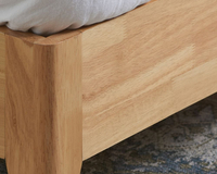 Halfden White Boucle Fabric Winged Wooden Bed