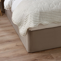 Harper Warm Stone Velvet Winged Ottoman Storage Bed