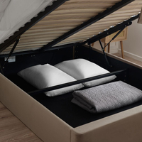 Harper Warm Stone Velvet Winged Ottoman Storage Bed