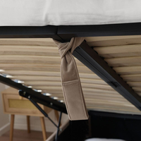 Harper Warm Stone Velvet Winged Ottoman Storage Bed