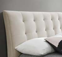 Hemlock Warm Stone Velvet Fabric Bed