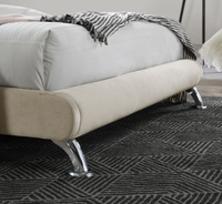 Hemlock Warm Stone Velvet Fabric Bed