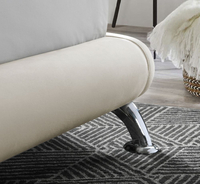 Hemlock Warm Stone Velvet Fabric Bed