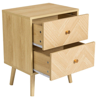 Herringford Oak 2 Drawer Bedside Table