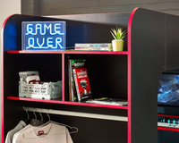 Impact Black and Red Wooden Gaming Bunk Bed