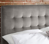 Jackson Rustic and Grey Velvet and Wooden Ottoman Storage Bed