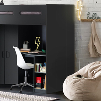 Hercules Anthracite Wooden High Sleeper