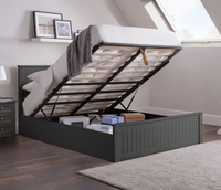 Maine Anthracite Wooden Ottoman Bed Frame