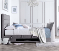 Kirkley Light Grey Fabric Ottoman TV Bed