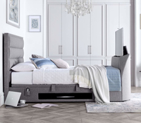 Kirkley Light Grey Fabric Ottoman TV Bed