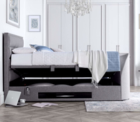 Kirkley Light Grey Fabric Ottoman TV Bed