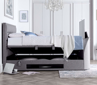 Kirkley Light Grey Fabric Ottoman TV Bed