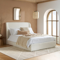 Lanis Cream Fabric Ottoman Storage Bed