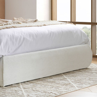 Lanis Cream Fabric Ottoman Storage Bed