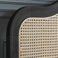 Leonie Black Rattan Wooden Bed