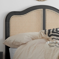 Leonie Black Rattan Wooden Bed