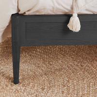 Leonie Black Rattan Wooden Bed