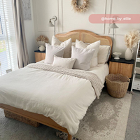 Leonie Rattan Oak Wooden Bed Frame