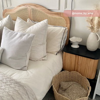 Leonie Rattan Oak Wooden Bed Frame