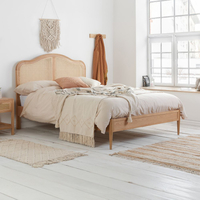 Leonie Rattan Oak Wooden Bed Frame