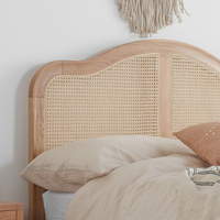 Leonie Rattan Oak Wooden Bed Frame