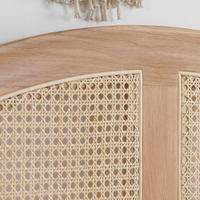 Leonie Rattan Oak Wooden Bed Frame